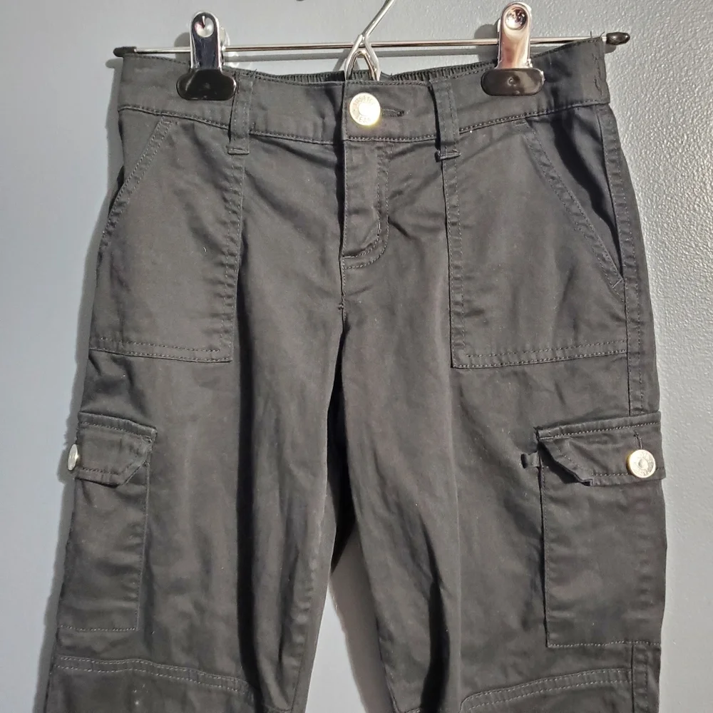 Justice Black Cargo Jogger Pants Girls Size 8